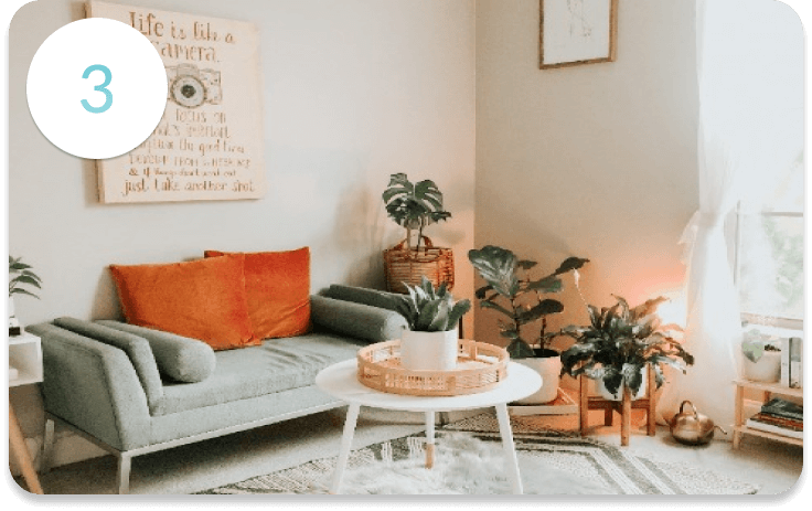 落ち着いた雰囲気の部屋