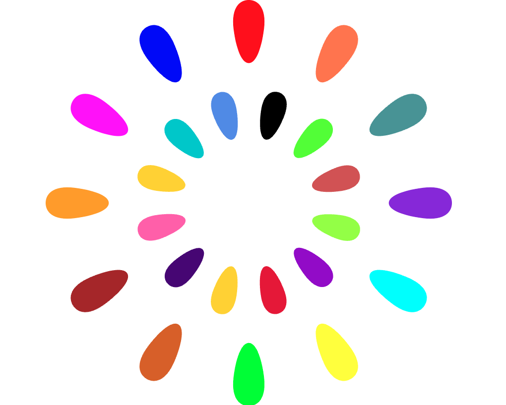 カラフルな花びらが舞うSVGアニメーション